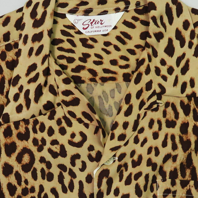 STAROFHOLLYWOODスターオブハリウッド半袖レーヨンオープンカラーシャツLEOPARDアロハシャツハワイアンシャツSH39490【2025年春夏新作】