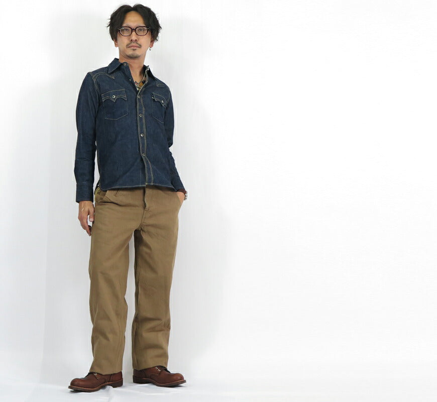 サムライジーンズSAMURAIJEANS15oz刀耳硫化染めセルビッチへビーチノワイドトラウザーズチノパンSJ48CP【2022-23年秋冬新作】