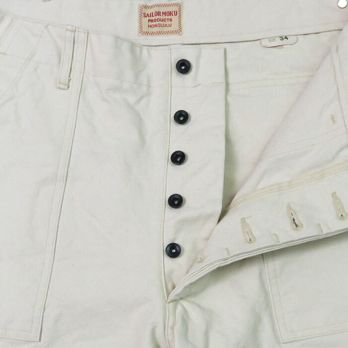 SUN SURF サンサーフ SAILOR MOKU PRODUCTS 10oz. コットンダック ホワイト ワークパンツ SM42524 【2025年春夏新作】