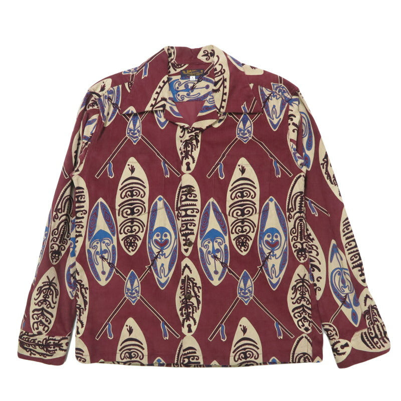 サンサーフ SUN SURF 長袖 "GOD'S SHIELD" コーデュロイオープンシャツ  アロハ SS29581 【2025年秋冬新作】