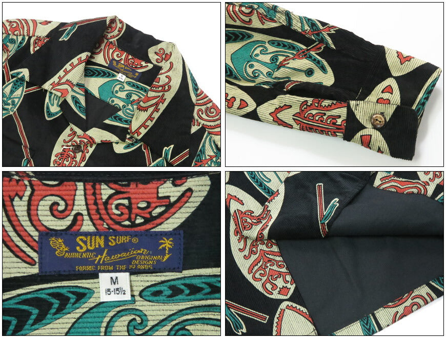 サンサーフ SUN SURF 長袖 "GOD'S SHIELD" コーデュロイオープンシャツ  アロハ SS29581 【2025年秋冬新作】