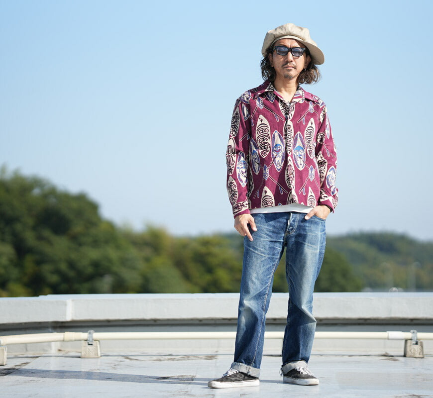 サンサーフ SUN SURF 長袖 "GOD'S SHIELD" コーデュロイオープンシャツ  アロハ SS29581 【2025年秋冬新作】