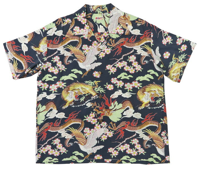 サンサーフ SUN SURF 半袖 レーヨン壁縮緬 ハワイアンシャツ 「THE TRIANGULAR FIGHT」 HOOKANO SPORTSWEAR アロハシャツ SS39414 【2025年春夏新作】