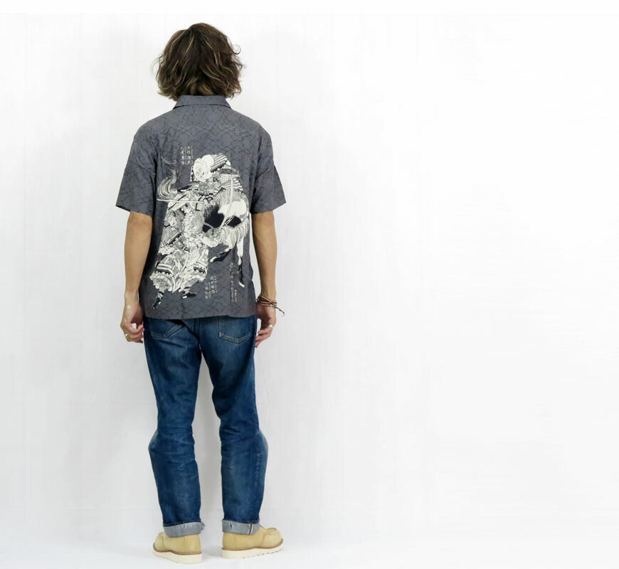 サンサーフ SUN SURF × 葛飾北斎 SPECIAL EDITION “画本武蔵鐙” 半袖 レーヨン ハワイアンシャツ日本の意匠  アロハシャツ SS39460 【2025年春夏新作】