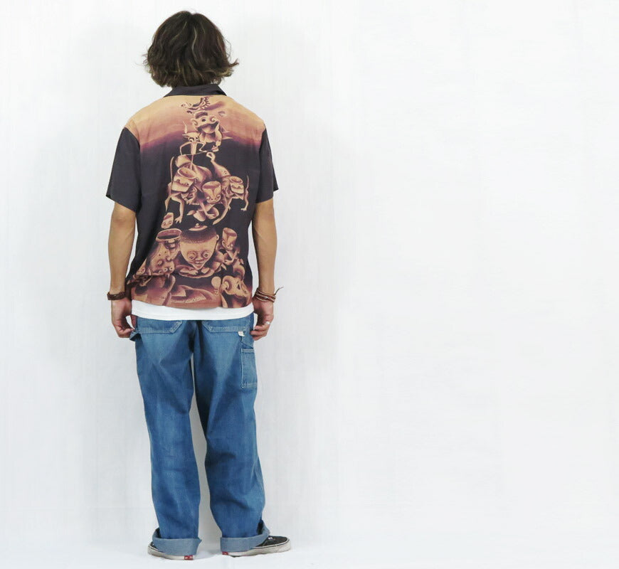 サンサーフ SUN SURF × 伊藤若冲 半袖 レーヨン ハワイアンシャツ「付喪神図」日本の意匠 SPECIAL EDITION アロハシャツ SS39533 【2025年春夏新作】