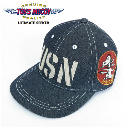 トイズマッコイ TOYS McCOY デニム キャップ スヌーピー U.S. NAVY DENIM CAP SNOOPY " RADIOMAN " TMA2410【2024-25年秋冬新作】