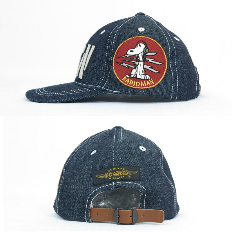 トイズマッコイ TOYS McCOY デニム キャップ スヌーピー U.S. NAVY DENIM CAP SNOOPY " RADIOMAN " TMA2410【2024-25年秋冬新作】