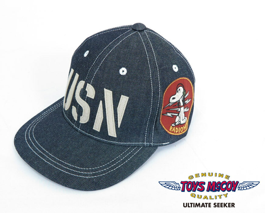 トイズマッコイ TOYS McCOY デニム キャップ スヌーピー U.S. NAVY DENIM CAP SNOOPY " RADIOMAN " TMA2410【2024-25年秋冬新作】