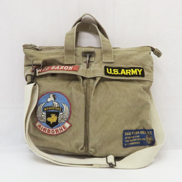 トイズマッコイ TOYS McCOY コットンキャンバス ヘルメットバッグ スヌーピー SNOOPY U. S. ARMY AIRBORNE TMA2524【2025年秋冬新作】