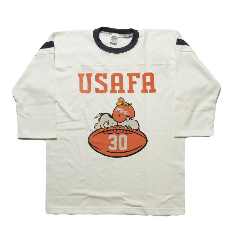 토이즈맥코이 TOYSMcCOY 반소매 5부 소매 스누피 티셔츠 SNOOPY FOOTBALL SHIRT "USAFA 30" TMC2611【2026년 봄/여름 신작】