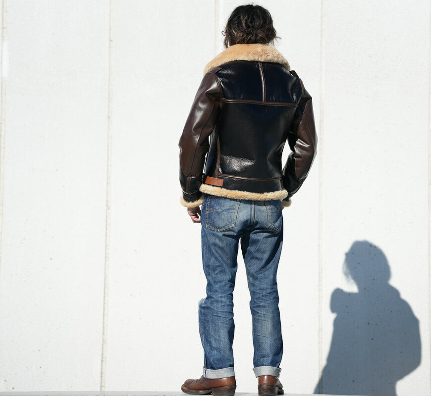 トイズマッコイ TOYS McCOY B-3 シープムートン レザー フライトジャケット DUO TONE デカール無し ホースハイド 馬革 TMJ2518 【2025年秋冬新作】