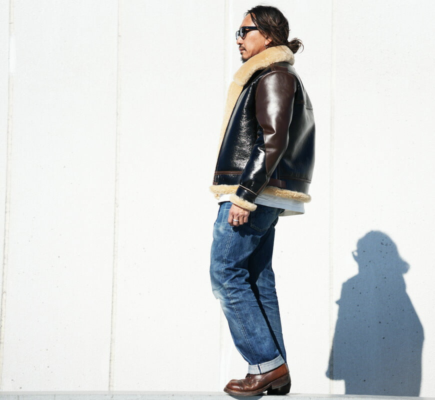 トイズマッコイ TOYS McCOY B-3 シープムートン レザー フライトジャケット DUO TONE デカール無し ホースハイド 馬革 TMJ2518 【2025年秋冬新作】