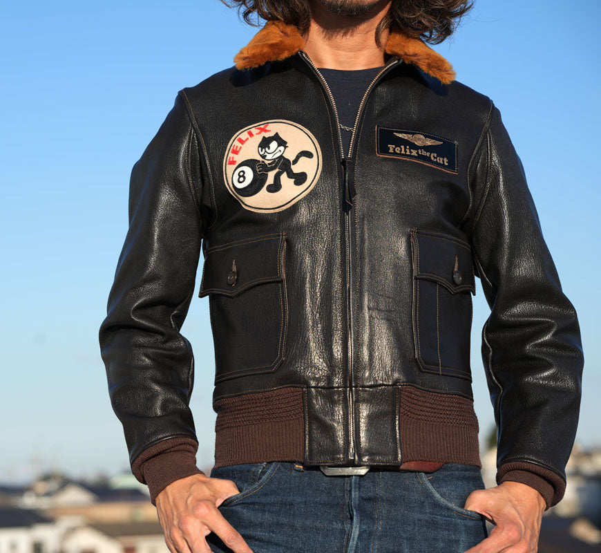 トイズマッコイ TOYS McCOY レザーフライトジャケット TYPE G-1 55-J-14 TOYS McCOY MFG.CO. FELIX THE CAT TOUGH MINDED CAT! TMJ2521 【2025年秋冬新作】