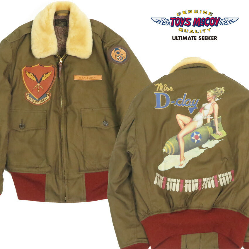 トイズマッコイ TOYS McCOY フライトジャケット B-10 ホワイトムートン/レッドリブ Miss D-day TMJ2528 【2025年秋冬新作】