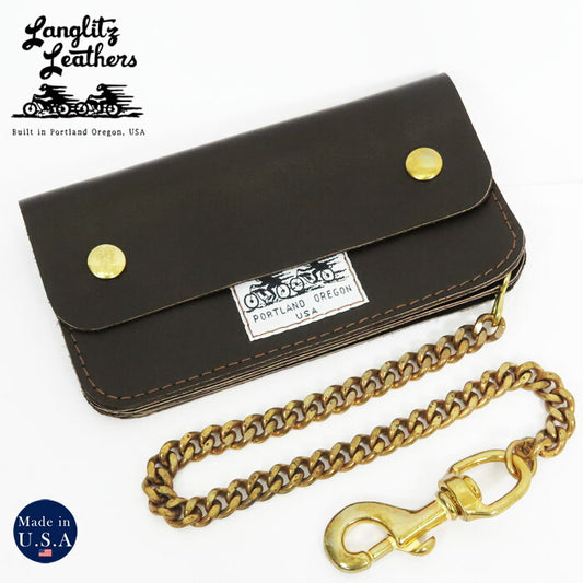 ラングリッツレザーズ Langlitz Leathers チェーン ウォレット ブラウンレザー トラッカー バイカーズ ロング レザー 長財布 革 【2025年春夏新作】