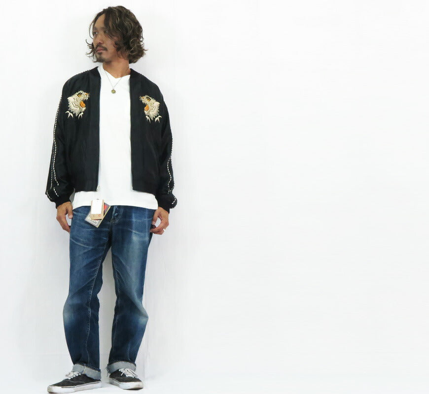 テーラー東洋 テイラー東洋 Tailor Toyo リバーシブル アセテート サテン スカジャン WHITE TIGER × GOLD DRAGON 刺繍 ジャケット TT15790-119 【2025年秋冬新作】