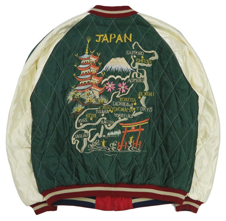 テーラー東洋 テイラー東洋 Tailor Toyo キルト サテン スカジャン JAPAN MAP × GOLD DRAGON ジャケット 両面アセテート 中綿入り TT15791-145 【2025年秋冬新作】