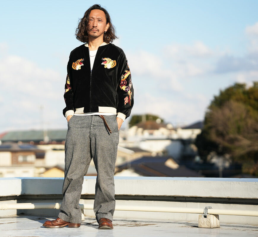 テーラー東洋 テイラー東洋 Tailor Toyo 2026年新春限定 ベロア × サテン スカジャン GOLD DRAGON & GOLD TIGER × JAPAN MAP TT15840 【2025年秋冬新作】