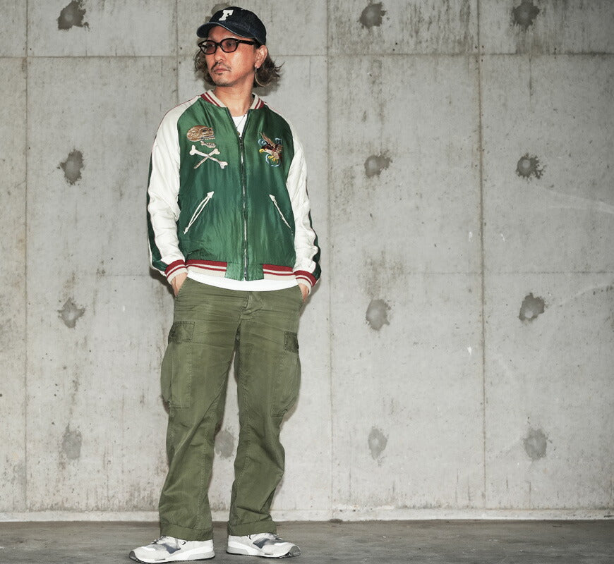 テーラー東洋 テイラー東洋 Tailor Toyo リバーシブル アセテート サテン スカジャン TIGER HEAD × CHEVY LOVER エイジングモデル ユーズド加工 刺繍 ジャケット TT15878-119 【2026年春夏新作】