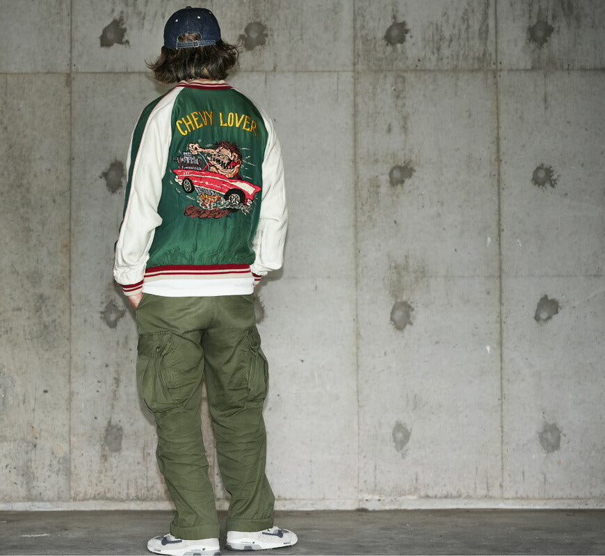 テーラー東洋 テイラー東洋 Tailor Toyo リバーシブル アセテート サテン スカジャン TIGER HEAD × CHEVY LOVER エイジングモデル ユーズド加工 刺繍 ジャケット TT15878-119 【2026年春夏新作】