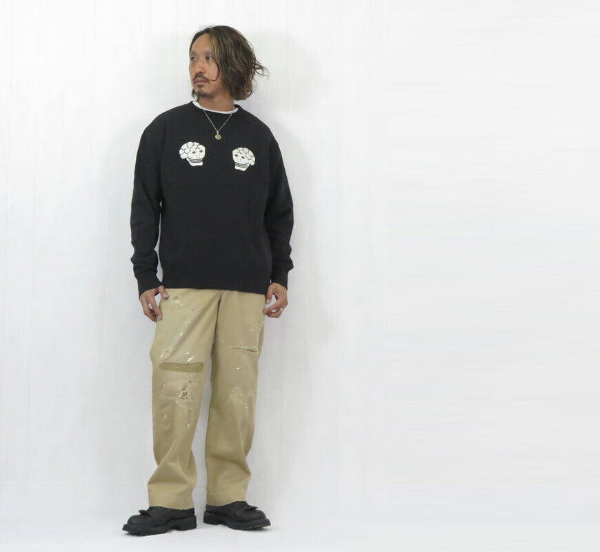 テーラー東洋 Tailor Toyo 長袖 スカ刺繍 クルーネック スウェットSUKA CREW SWEAT EMBROIDERED “SKULL & SNAKE” テイラー東洋 TT69650【2025年秋冬新作】