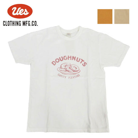 UES ウエス DOUGHNUTS ドーナツ バインダーネック 半袖 Tシャツ 652504【2025年春夏新作】