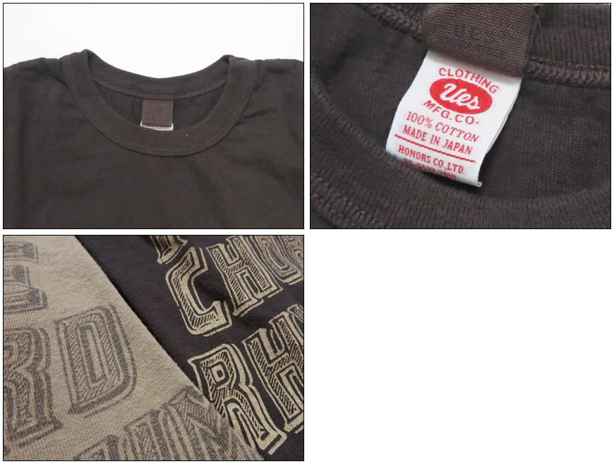 UES ウエス  半袖 Tシャツ バインダーネック