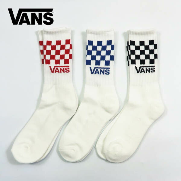 VANS バンズ クラシックチェック クルーソックス 3足セット ヴァンズ VN000QBUWHT