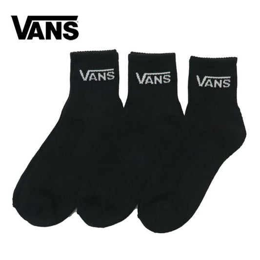 VANS バンズ クラシック ハーフクルーソックス 3足セット ヴァンズ VN000QBWBLK