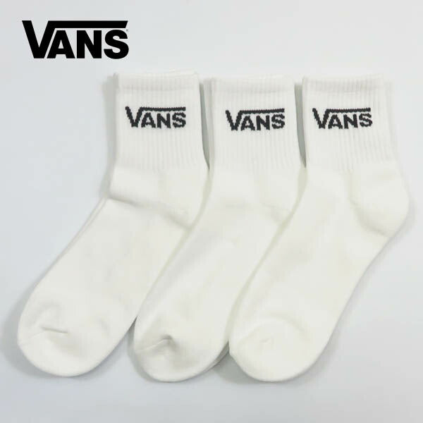 VANS バンズ クラシック ハーフクルーソックス 3足セット ホワイト ヴァンズ VN000QBWWHT