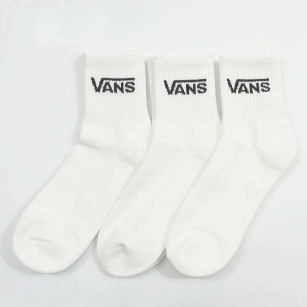 VANS バンズ クラシック ハーフクルーソックス 3足セット ホワイト ヴァンズ VN000QBWWHT
