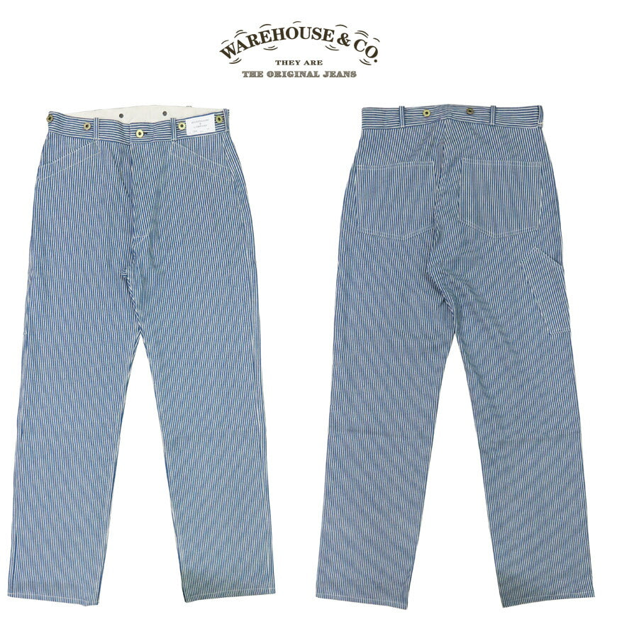 ウェアハウス WAREHOUSE Lot.1234 1920’S FREE LAND WAIST OVERALL ヒッコリーストライプ ワークパンツ 【2025年春夏新作】