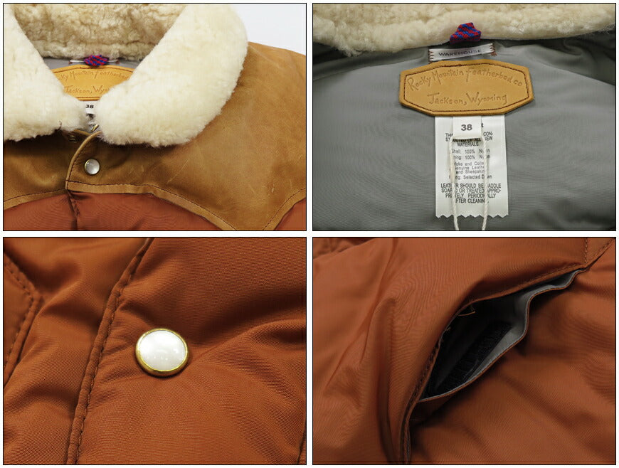 ウェアハウス WAREHOUSE ロッキーマウンテン フェザーベッド ROCKY MOUNTAIN FEATHERBED リップストップナイロン クリスティ ダウンベスト ホースハイド レザーヨーク NYLON DOWN VEST ホワイトダックダウン WH2222 【2024-25年秋冬新作】