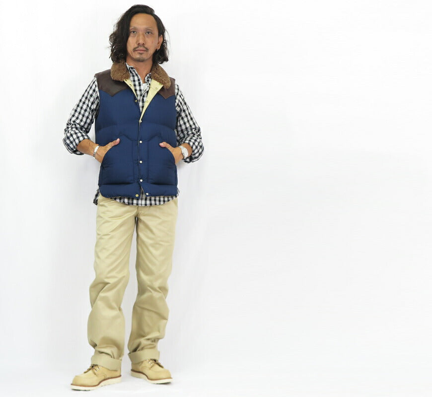 ウェアハウス WAREHOUSE ロッキーマウンテン フェザーベッド ROCKY MOUNTAIN FEATHERBED リップストップナイロン クリスティ ダウンベスト ホースハイド レザーヨーク NYLON DOWN VEST ホワイトダックダウン WH2222 【2024-25年秋冬新作】