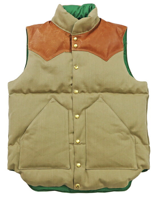 ウェアハウス WAREHOUSE ロッキーマウンテン フェザーベッド ROCKY MOUNTAIN FEATHERBED コットンキャンバス ダウンベスト ホースハイド レザーヨーク NYLON DOWN VEST ホワイトダックダウン WH2223 【2024-25年秋冬新作】