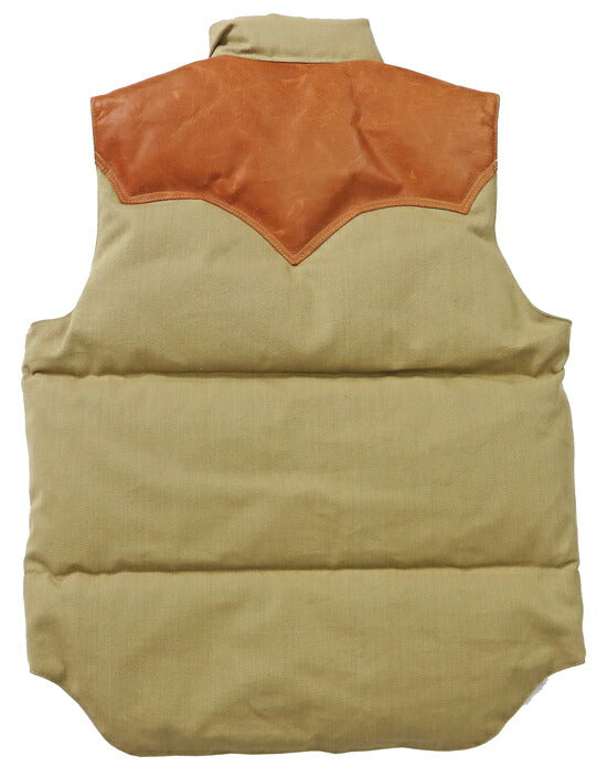 ウェアハウス WAREHOUSE ロッキーマウンテン フェザーベッド ROCKY MOUNTAIN FEATHERBED コットンキャンバス ダウンベスト ホースハイド レザーヨーク NYLON DOWN VEST ホワイトダックダウン WH2223 【2024-25年秋冬新作】