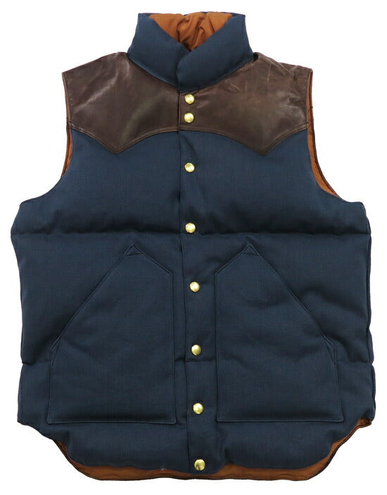 ウェアハウス WAREHOUSE ロッキーマウンテン フェザーベッド ROCKY MOUNTAIN FEATHERBED コットンキャンバス ダウンベスト ホースハイド レザーヨーク NYLON DOWN VEST ホワイトダックダウン WH2223 【2024-25年秋冬新作】