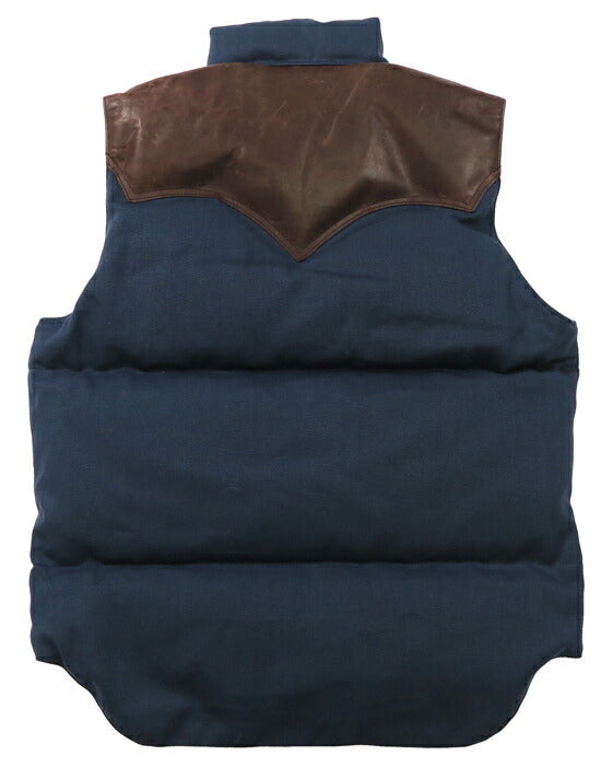 ウェアハウス WAREHOUSE ロッキーマウンテン フェザーベッド ROCKY MOUNTAIN FEATHERBED コットンキャンバス ダウンベスト ホースハイド レザーヨーク NYLON DOWN VEST ホワイトダックダウン WH2223 【2024-25年秋冬新作】
