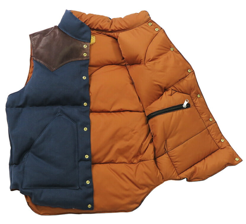ウェアハウス WAREHOUSE ロッキーマウンテン フェザーベッド ROCKY MOUNTAIN FEATHERBED コットンキャンバス ダウンベスト ホースハイド レザーヨーク NYLON DOWN VEST ホワイトダックダウン WH2223 【2024-25年秋冬新作】