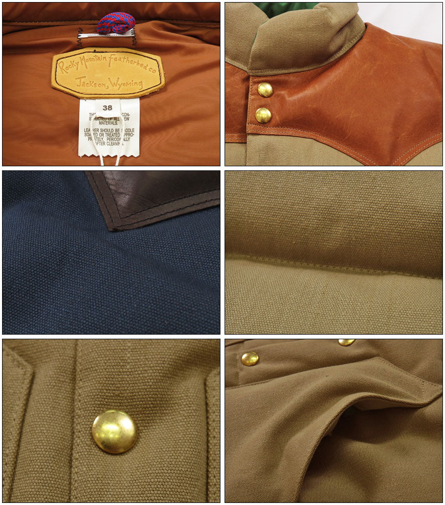 ウェアハウス WAREHOUSE ロッキーマウンテン フェザーベッド ROCKY MOUNTAIN FEATHERBED コットンキャンバス ダウンベスト ホースハイド レザーヨーク NYLON DOWN VEST ホワイトダックダウン WH2223 【2024-25年秋冬新作】
