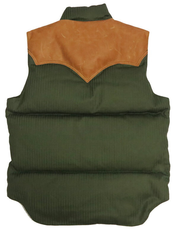 ウェアハウス WAREHOUSE ロッキーマウンテン フェザーベッド ROCKY MOUNTAIN FEATHERBED 硫化染コットンヘリンボーン ダウンベスト ホースハイド レザーヨーク NYLON DOWN VEST ホワイトダックダウン WH2236 【2025年秋冬新作】