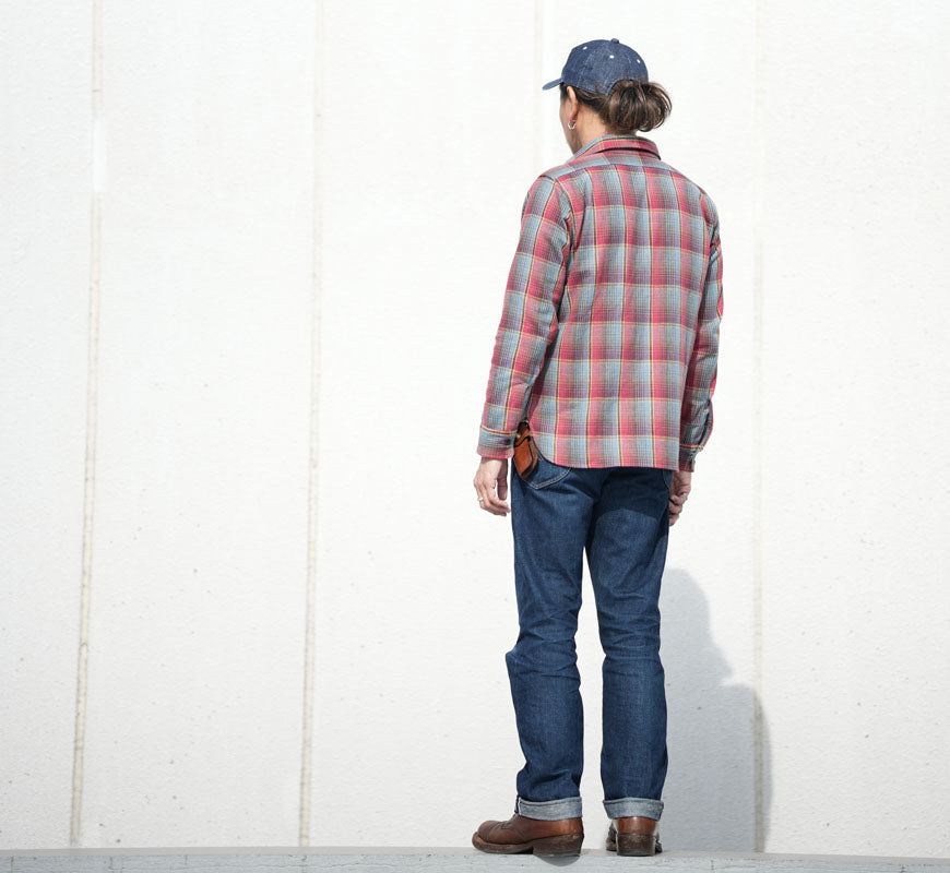 ウェアハウス WAREHOUSE Lot 3022 チェック柄 チンストラップ 長袖 フランネル シャツ G柄