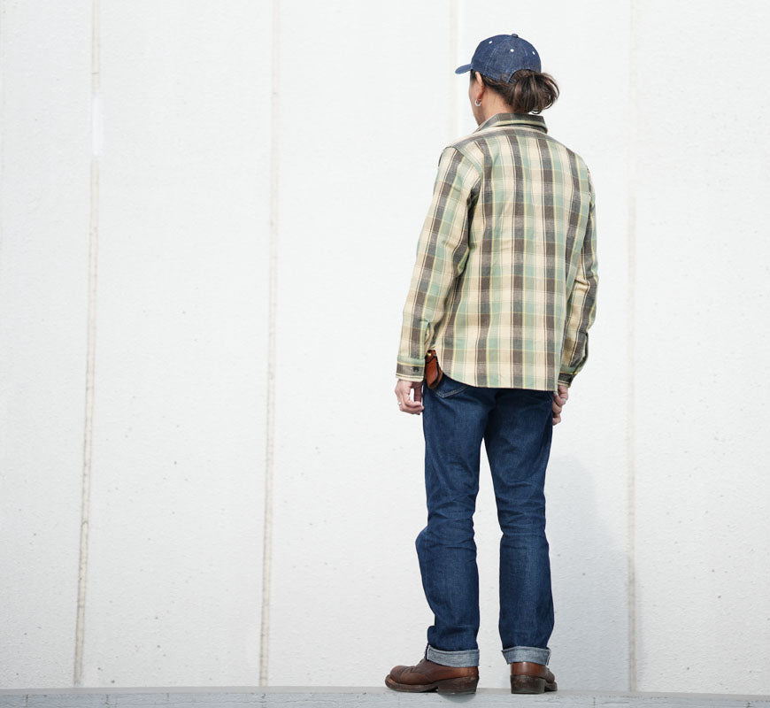 ウェアハウス WAREHOUSE Lot 3022 チェック柄 チンストラップ 長袖 フランネル シャツ H柄