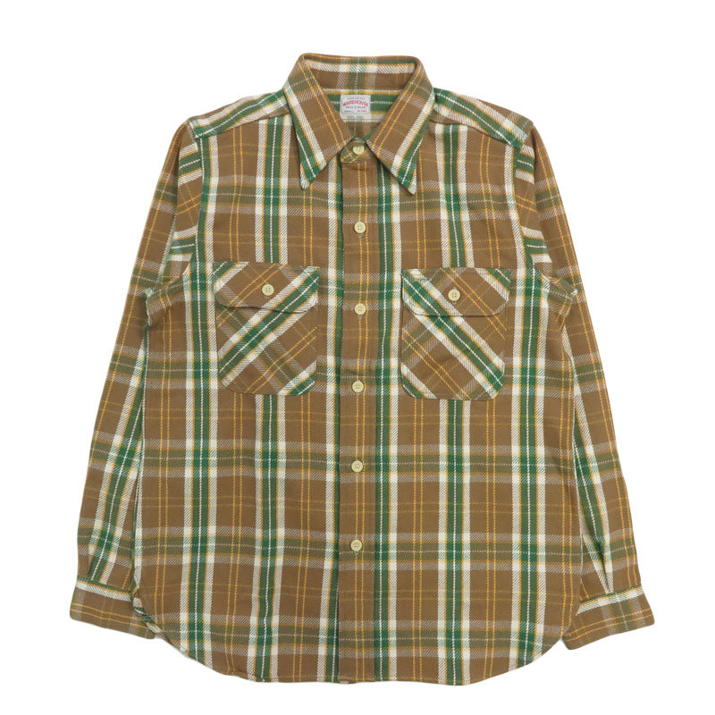 ウェアハウス WAREHOUSE Lot 3104 チェック柄 長袖 フランネル シャツ F柄 【2025年秋冬新作】