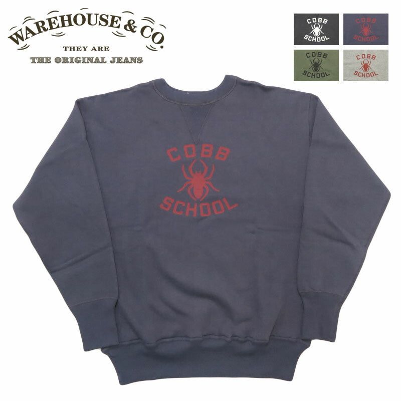 ウェアハウス WAREHOUSE 長袖 クルーネック プリント スウェット Lot.401