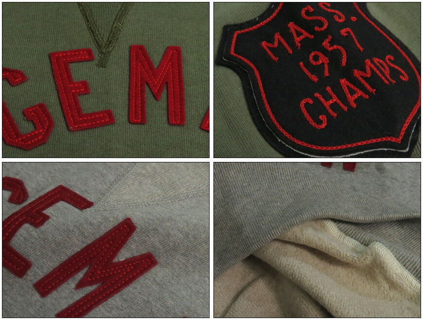 ウェアハウス WAREHOUSE 長袖 クルーネック スウェット アップリケ フェルト刺繍ワッペン Lot.401 EDGEMERE 4本針 【2026年春夏新作】