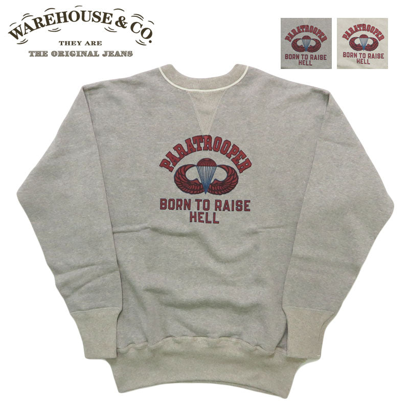 ウェアハウス WAREHOUSE 長袖 クルーネック プリント スウェット Lot.401