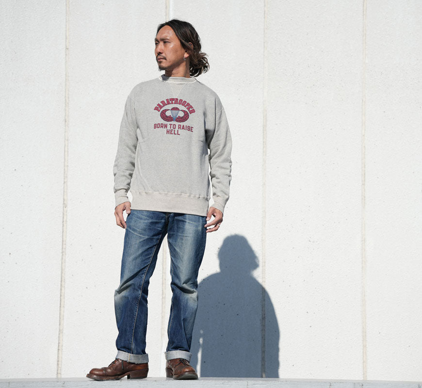 ウェアハウス WAREHOUSE 長袖 クルーネック プリント スウェット Lot.401