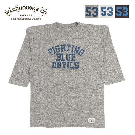 ウェアハウス WAREHOUSE Lot.4063 7分袖 Tシャツ フットボールBLUE DEVILS【2026年春夏新作】