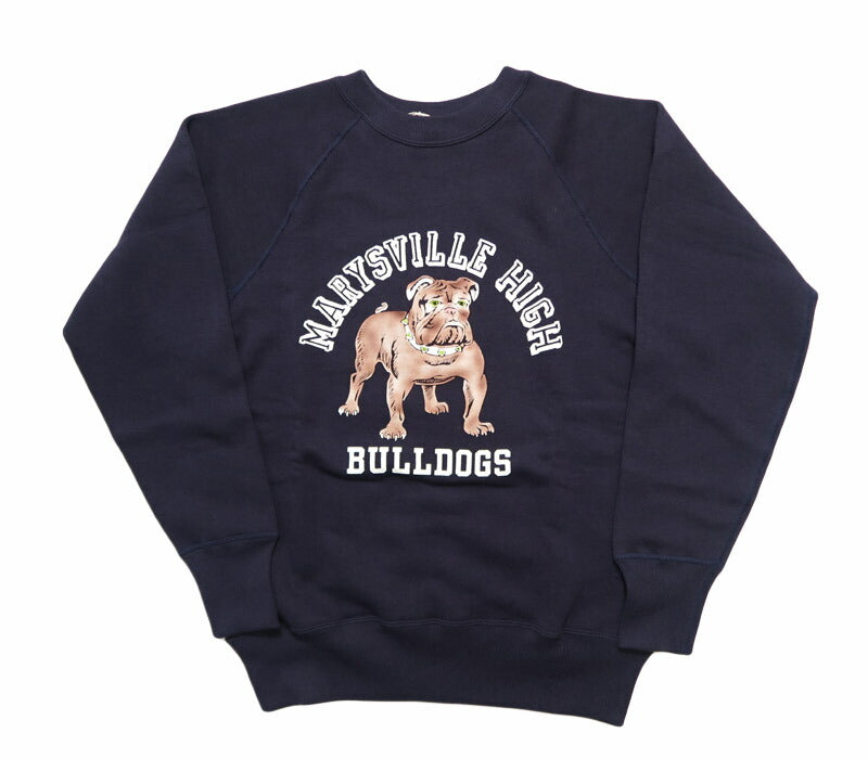 ウェアハウス WAREHOUSE 長袖 ラグランスリーブ  クルーネック スウェット フロッキープリント"MARYSVILL HIGH" Lot.409 【2025年秋冬新作】